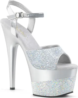 Produktbild von ADORE-709-2G Damen Sandale von Pleaser, Silber Mehrfarbig , EU 40, US 10