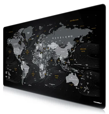 Image de Tapis de souris Titanwolf Gaming, Tapis de souris XXXL Speed 1200 x 600 mm, vitesse & précision, carte du monde en allemand