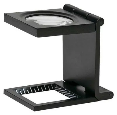 Produktbild von Fadenzähler schwarz mit Skala,  aus Metall, Vergrößerung 8x