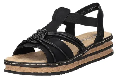 Produktbild von Rieker 6296900 629 Damenschuhe Sandalen Hoch Schwarz Freizeit