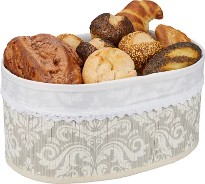 Produktbild von relaxdays Bambus Brotkorb floral