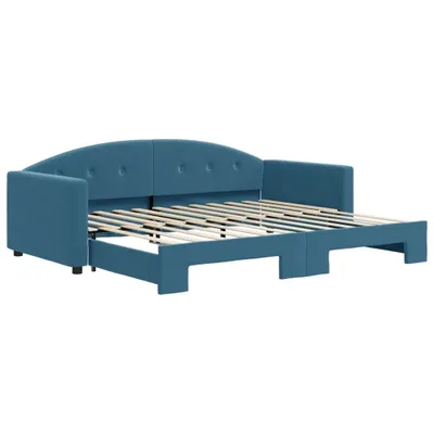 Zdjęcie produktu dla VidaXL 3197300, sofa rozkładana, Niebieski, Pianka, Metal, Poliester, Drewno, 2220 mm, 1000 mm