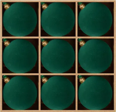 Productafbeelding van Set van 9 kerstbaldecoraties, groen, met sneeuwvlokken, kerstdecoratie, 8 cm