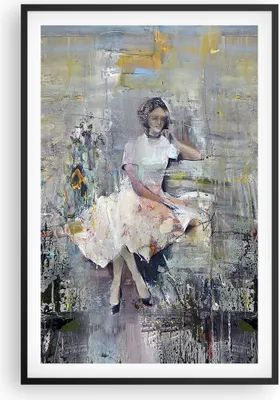 Produktbild von Gerahmtes Poster - Schwarzer Rahmen - Zeitgenössisch Malerei Frau - 61x91,5 cm - Wand Bild - Wanddeko - Wandbilder - Kunstposter - Wandposter - Bilderrahmen - Bilder - Kunstdruck - P2BPA61x91-4596