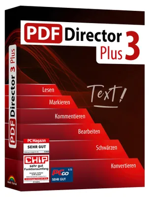 Produktbild von PDF Director 3 Plus - PDFs einfach bearbeiten, konvertieren, kommentieren, schwärzen, erzeugen - Formulare erstellen und ausfüllen für Windows 11, 10, 8.1, 7
