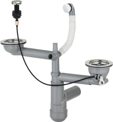 Zdjęcie produktu dla Siphon for 1.5- and 2-bowl granite sink - Space-Saver