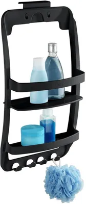 Produktbild von Azomor® Handliche schwarze Badezimmerablage für einfache Installation ohne Bohren