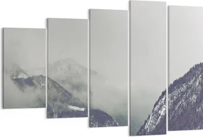 Produktbild von Bild auf Leinwand - Leinwandbild - 5 Teile - Berge Wald Nebel - 150x100cm - Wand Bild - Wanddeko - Wandbilder - Leinwanddruck - Bilder - Wanddekoration - Leinwand bilder - Wandbild - EG150x100-4270