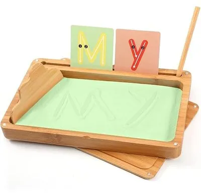 Zdjęcie produktu dla Stół piaskowy montessori drewniany edukacyjny dla dzieci nauka pisania