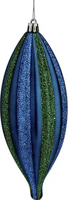 Produktbild von Weihnachtsschmuck gedehnt 8,5 x 3,5 x 19 cm Blau grün PVC