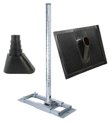 Produktbild von PremiumX DELUXE X90-60 Dachsparrenhalter 90cm Ø 60 mm Mast ALU Dachziegel Manschette Schwarz