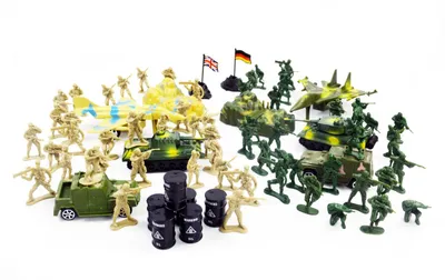 Produktbild von Militärset Figuren Fahrzeuge Schilder Military Set 76 teilig Siva 10400
