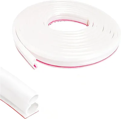 Obrázok produktu pre Tesnenie dverí 6 m, biela, guma, 10 mm x 15 mm, samolepiace, pre dvere a okno
