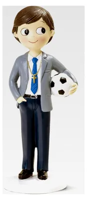 Produktbild von Figur Kommunion Junge mit Fußball, 47 x 47 x 165 mm