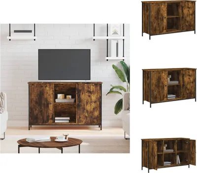 Zdjęcie produktu dla vidaXL Szafka pod TV dąb wędzony 100x35x65 cm materiał drewnopochodny - Meble TV