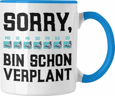 Produktbild von Trendation - Taubenzüchter Geschenkidee Tasse mit Spruch Taubenbesitzer Geschenk Taubenliebhaber (Blau)