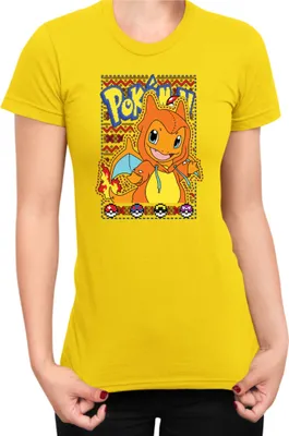 Zdjęcie produktu dla Koszulka Damska Japan Manga Anime Comics Pokemon 021, Lady XS / Żółty