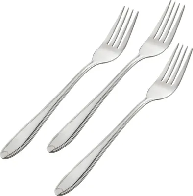 Produktbild von Nirosta Menügabel Konstanz, hochwertige Gabeln aus rostfreiem Edelstahl, unverzichtbare Tafelgabeln im edlem Design für den Heimgebrauch, vielseitige Speisegabel (Farbe: Silber), Menge: 1 x 3er Set