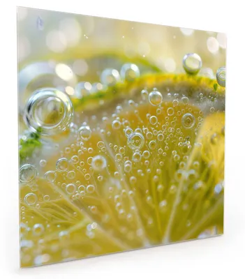 Produktbild von Küchenrückwand Spritzschutz Glas mit Motiv Zitronenscheibe 40 x 40 cm