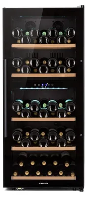 Obrázek produktu pro Klarstein vinotéka, slim, 2 zóny, skleněné dveře, UV ochrana, 5-18 °C, 91 lahví