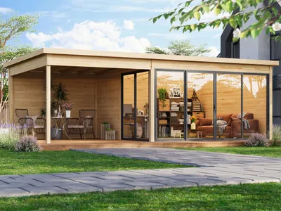Produktbild von Fjordholz Gartenhaus Modell Office IsoSlide 4 SD