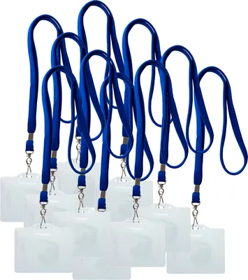 Produktbild von 10 x Lanyard blau + Auswelter - Schlüsselanhänger mit Ausweis