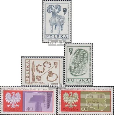 Produktbild von Briefmarken Polen 1966 Mi 1727-1729,1738-1739 (kompl.Ausg.) postfrisch Archäologie