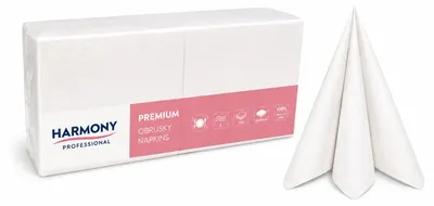 Produktbild von Zelltuchservietten 33 x 33 cm, 3-lagig, 1/4 Falz, 250 St./ Pack Weiß - 750 Stück