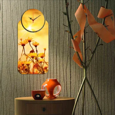 Produktbild von Opviq, YMS- HMA5118, Bunt, Wanduhren, 68 x 32 cm, 100% MDF (Dicke: 3 mm)