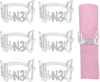 Produktbild von Servetringen-Set - 6 Stück - Metallisch - Hochzeit - Partydekoration