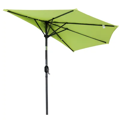 Zdjęcie produktu dla Parasol przeciwsłoneczny Angel Living 270 cm półokrągły z nierdzewnego aluminium i poliestru (Apple Green)