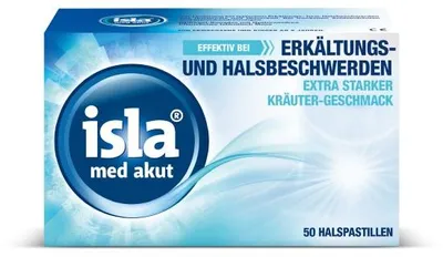 Produktbild von isla med akut Halspastillen extra starker Kräuter-Geschmack, 50 St. Pastillen
