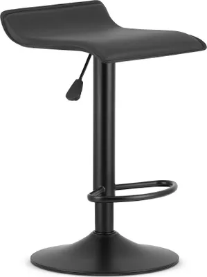 Produktbild von Valora FORT Hocker Black Eco x1 | Schwarzer Hocker aus Ökoleder mit stabilem Fuß