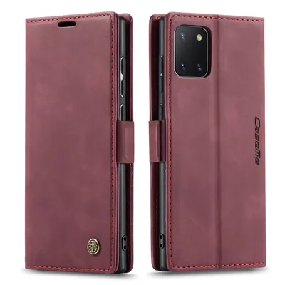 Obrázek produktu pro Galaxy Note 10 Lite Pouzdro, RetroPolyuretanKožené Pouzdro, Kapsy na Karty, Magnetické Uzavírání, Pouzdro s Funkcí Stojánku pro Samsung Galaxy Note 10 Lite červené