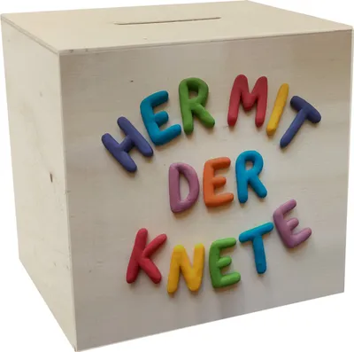 Produktbild von Her mit der Knete Spardose aus Holz