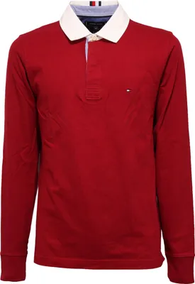 Produktbild von 1272K Herren TOMMY HILFIGER BCI Poloshirt dunkelrot Baumwoll-T-Shirt Herren