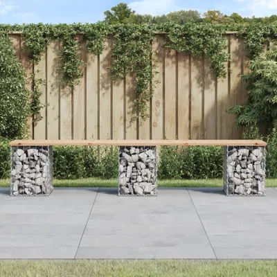 Produktbild von Maison Exclusive - Gartenbank aus Gabionen 203x31x42 cm Massivholz Kiefer