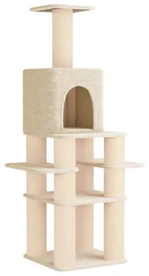 Immagine prodotto di Albero per gatti con tiragraffi in sisal, color crema, altezza 180 cm