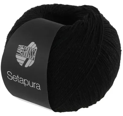 Produktbild von Lana Grossa SETAPURA 50 g angenehm weiches, mattes Seidengarn 200 m, Farbe:016 - Schwarz