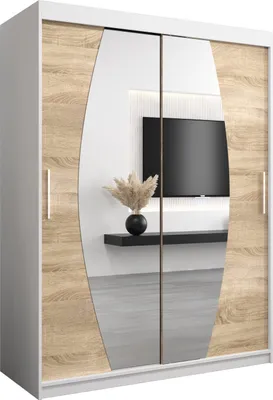 Produktbild von Kleiderschrank, Schiebetürenschrank Schlafzimmer, Schrank mit Spiegel ELYPSE 150 cm