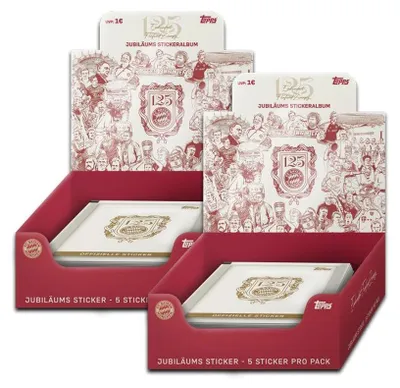 Produktbild von FC Bayern München - 125 Jahre - Sammelsticker - 2 Displays (60 Tüten)