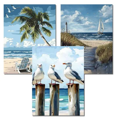 Image de Kit de peinture diamant 5D, paysage, ensemble de 3 pièces, 30x40 cm