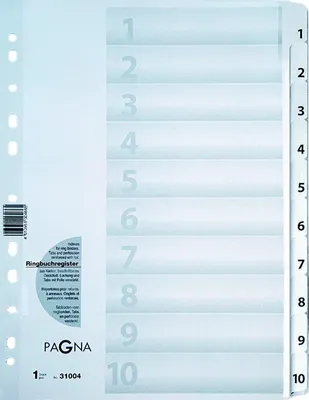 Produktbild von Register A4 PP 1-10 weiß Packung mit 20 Stück