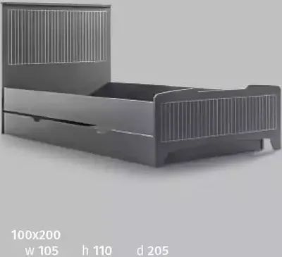 Obrázok produktu pre Moderný dizajn detských postelí Posteľ čierna 100x200cm