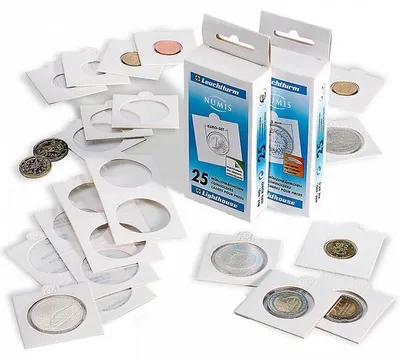 Produktbild von Leuchtturm Münzrähmchen selbstklebend, für Münzen bis 39,5 mm Ø, 1000er-Pack