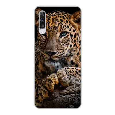 Produktbild von MuchoWow® Handyhülle Schutzhülle Hülle für Samsung Galaxy A70 Wildtiere - Panther - Porträt - Schwarz - Tiere Silikon Softcase Handy Hülle - Schutzhaube