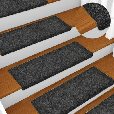 Immagine prodotto di vidaXL Tappetini per scale 15 Stk. Pile Nadel 65x25 cm Grau