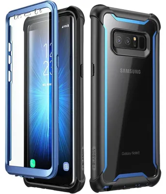 Productafbeelding van Beschermhoes 360 graden voor Samsung Galaxy Note 8, transparant blauw, met schermbescherming
