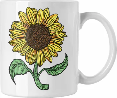 Produktbild von Trendation - Lustige Sonnenblume Tasse Geschenk für Sonnenblumenliebhaber (Weiß)