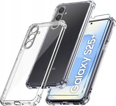 Productafbeelding van Beschermhoes voor Samsung Galaxy S25+ Plus, antischok, transparant + beschermglas 9H